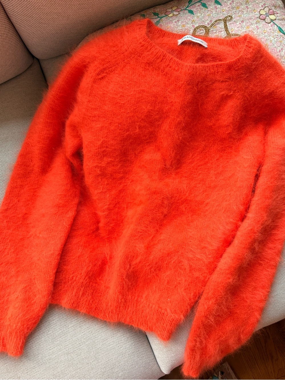 J.w.anderson Bright Orange angora Crewneck Sweater